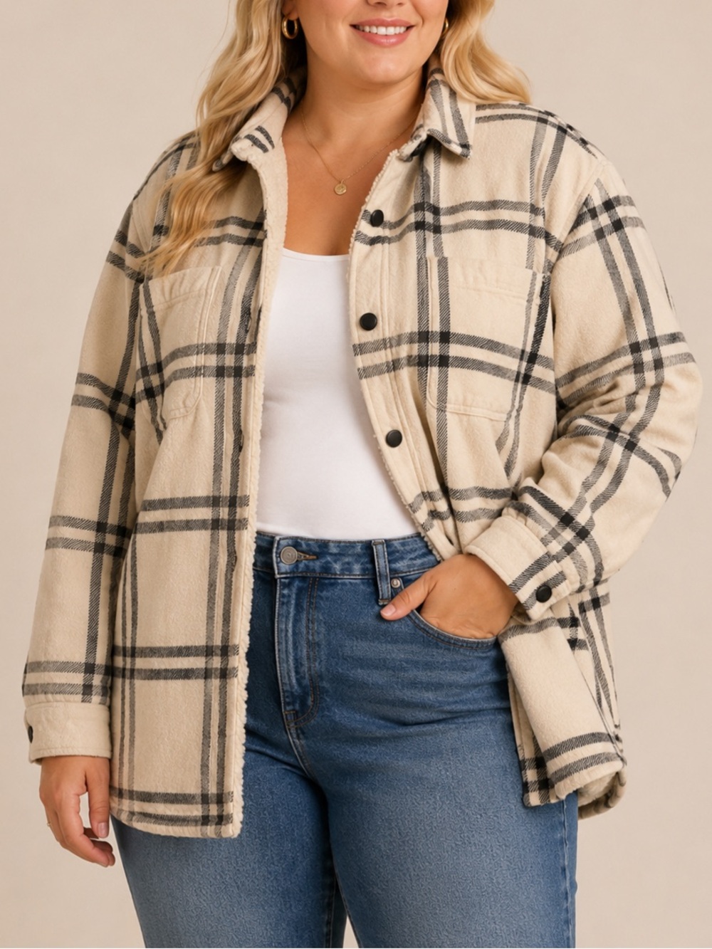 Wind River Heritage Sherpa Lined Plaid Shirt Jacket Shacket Women’s 2XL